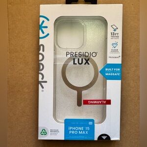 Speck White Presidio Lux iPhone 15 Pro Max Case